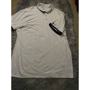 Nike Golf Dri-FIT Men's XXL White Black Trim Polo Shirt Performance Athletic